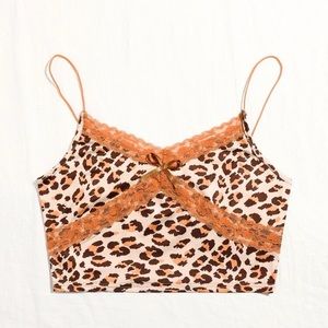 Y2K Cheetah Girl Lace Tank Top Cropped